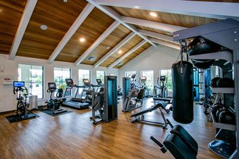 Kielo at grass valley apartments gym with free weights